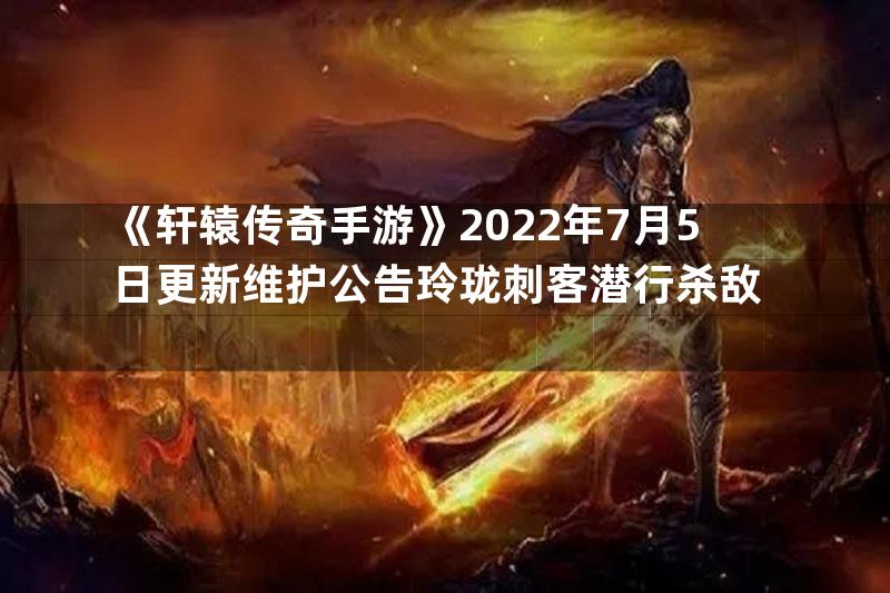 《轩辕传奇手游》2022年7月5日更新维护公告玲珑刺客潜行杀敌