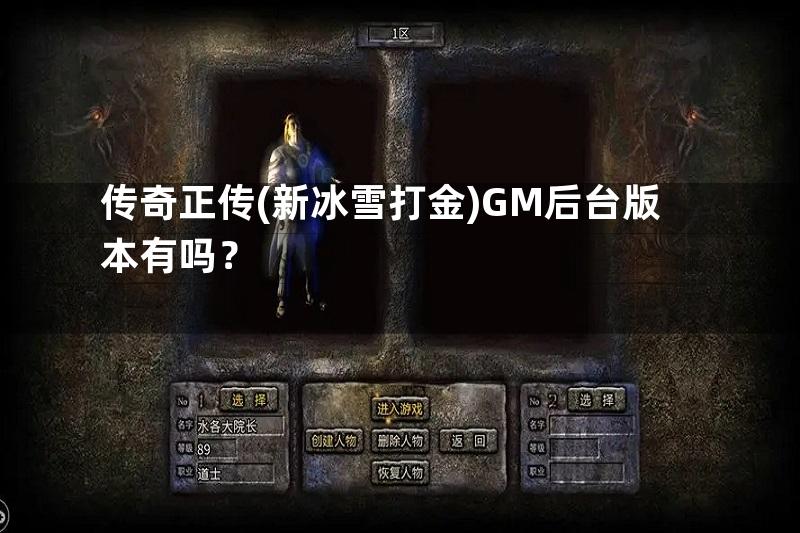 传奇正传(新冰雪打金)GM后台版本有吗？