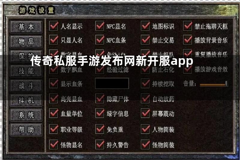 传奇私服手游发布网新开服app