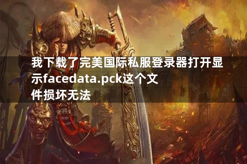 我下载了完美国际私服登录器打开显示facedata.pck这个文件损坏无法