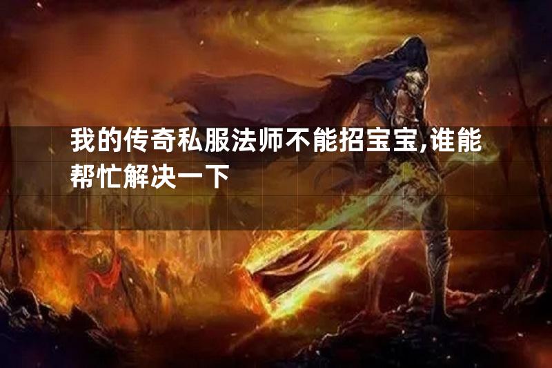 我的传奇私服法师不能招宝宝,谁能帮忙解决一下