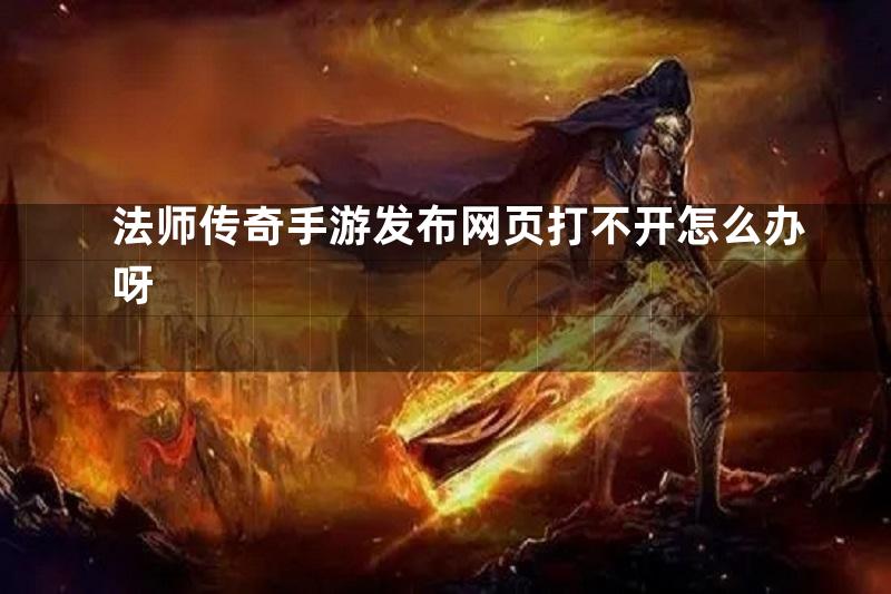 法师传奇手游发布网页打不开怎么办呀