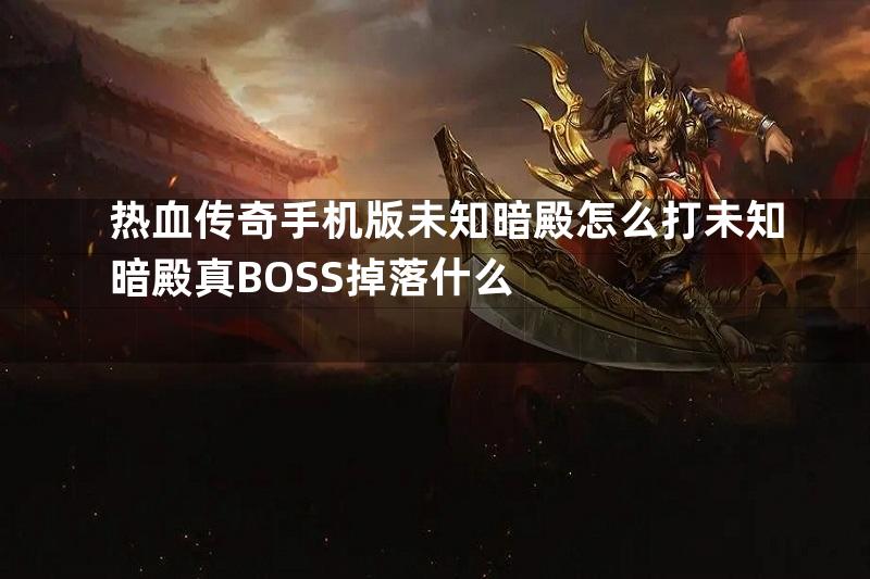 热血传奇手机版未知暗殿怎么打未知暗殿真BOSS掉落什么