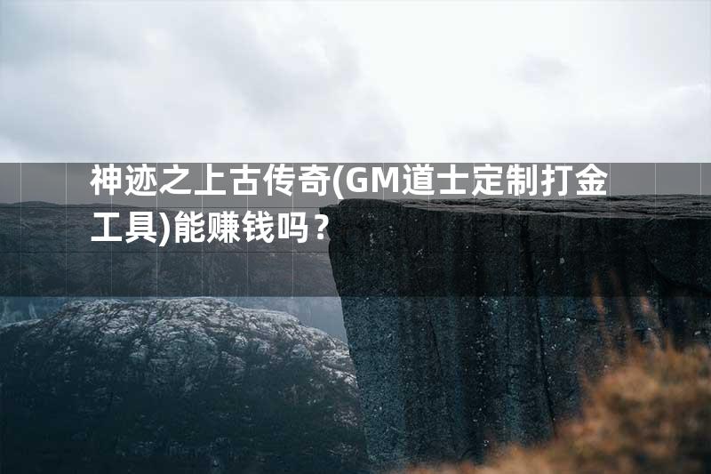 神迹之上古传奇(GM道士定制打金工具)能赚钱吗？