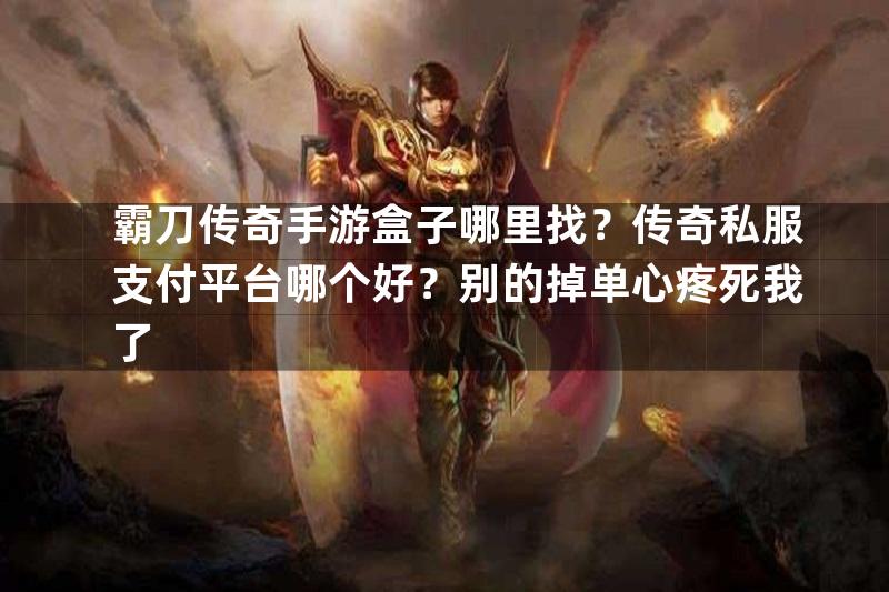 霸刀传奇手游盒子哪里找？传奇私服支付平台哪个好？别的掉单心疼死我了